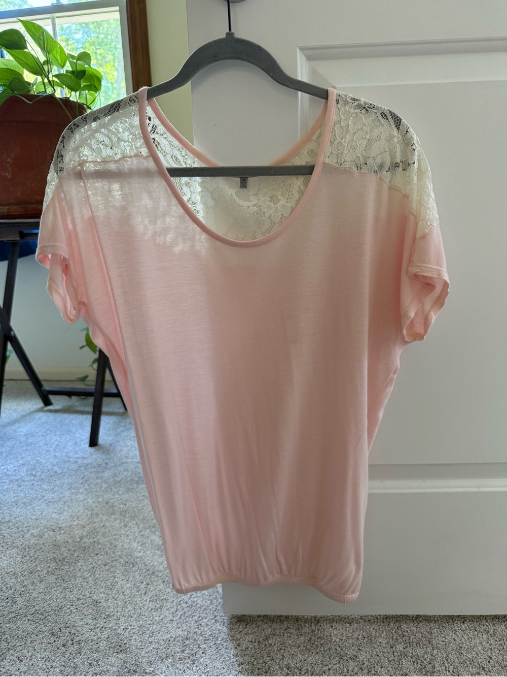 Charlotte Russe Light Pink Lace Top | Feminine Blouse | Soft Romantic Style